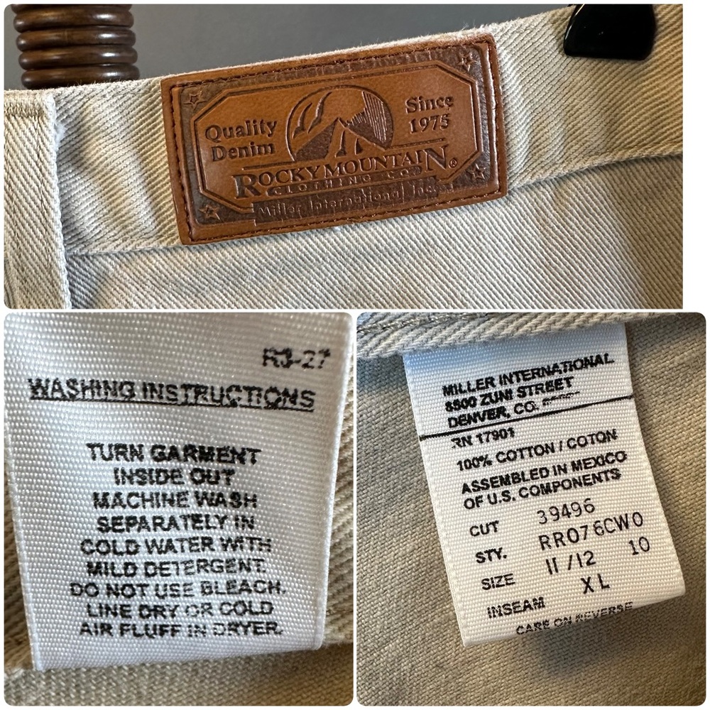 Vintage Rockies Rocky Mountain High Waist Tapered Tan Denim Jeans Long Tall - Picture 7 of 7